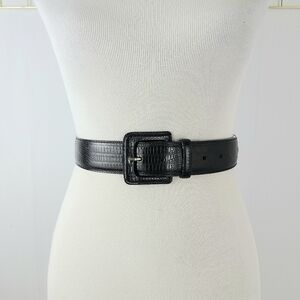 Brooks Brothers Made In Italy Leather-Wrapped Buckle Snakeskin Belt
